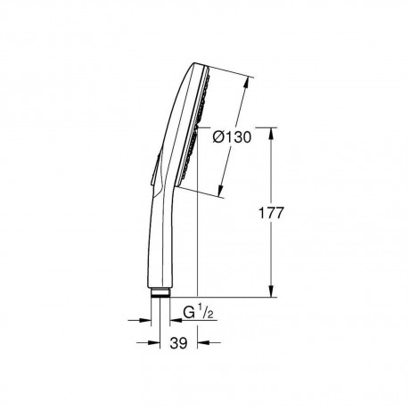 22127KF0 RainShower SmartActiv Phantom Black - Ръчен Душ с 3 Струи