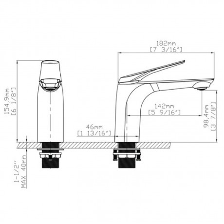 B05001 Lea Gun Metal - Смесител за Умивалник 