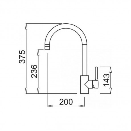 Granitek Black 40 C0140 - Смесител за Кухня