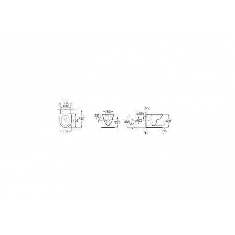 A34699L000 Debba Square Rimless - Конзолна Тоалетна Чиния