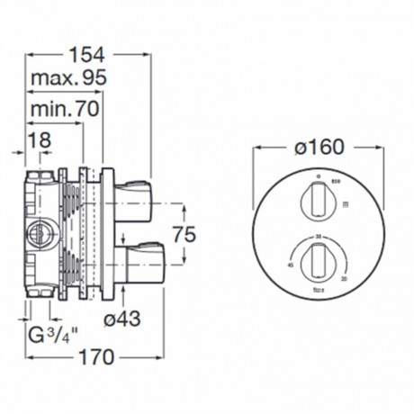 A5A0D09RG0  Т-1000 - Термостатичен смесител за вана/душ 