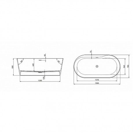 A2484660C0 Raina - Свободностояща вана от Stonex®. Включва click-clack клапа и сифон